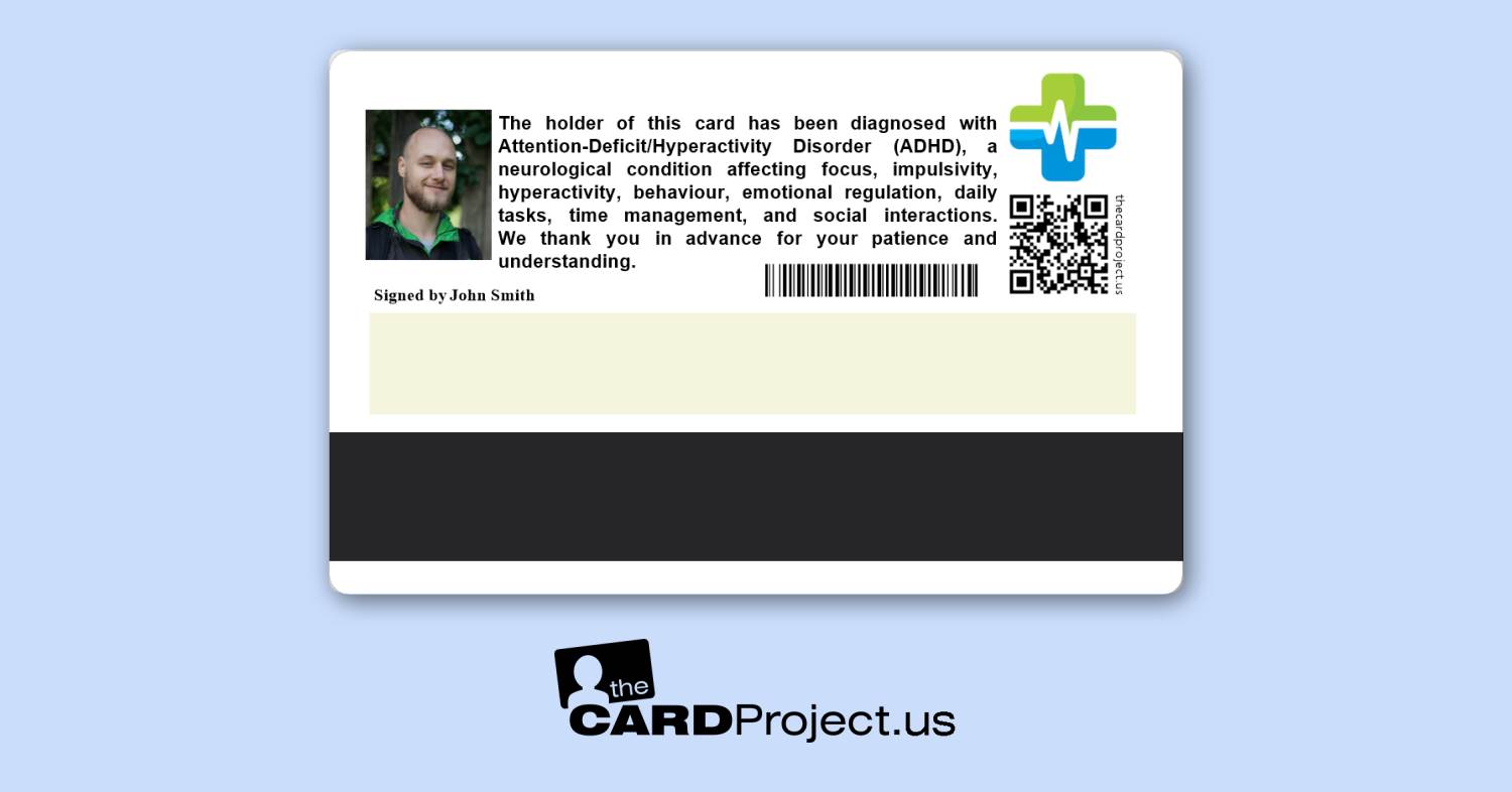 ADHD Premium Medical Card (REAR)